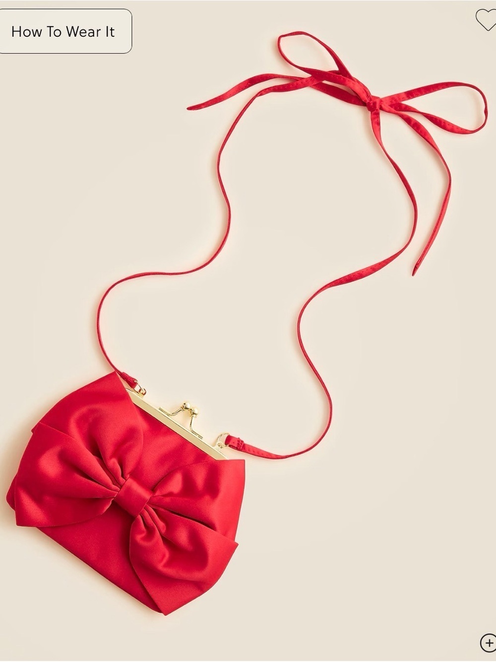 Crewcuts Red Bow Crossbody Bag with Gold Trim